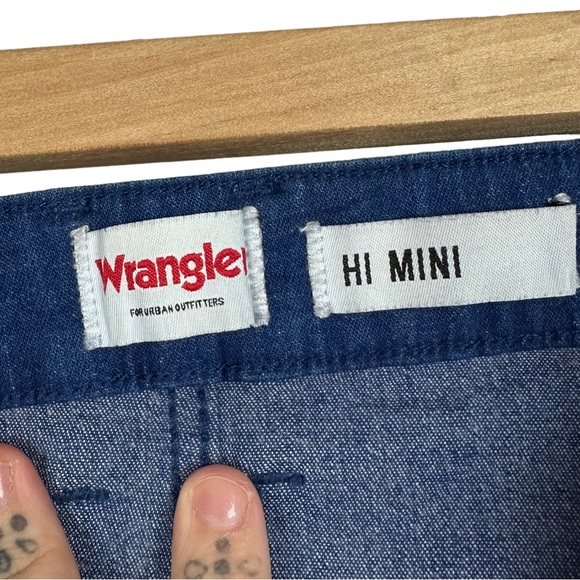 Wrangler x UO Franky Hi Mini Stretchy Denim Jean Pencil Skirt M - Picture 11 of 14